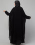 Dubai Black Shine Nida Black Embroidery Abaya Front View